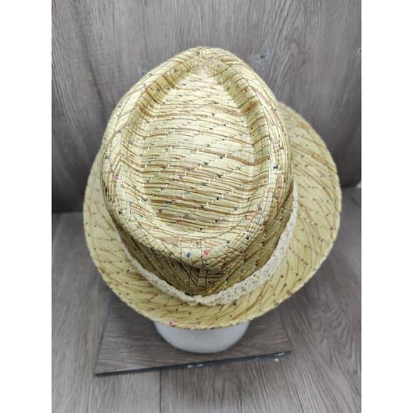 Pistil Women's Hat FEDORA Paper Straw Woven Cap Band Boho Casual Summer Vacation - Picture 4 of 10